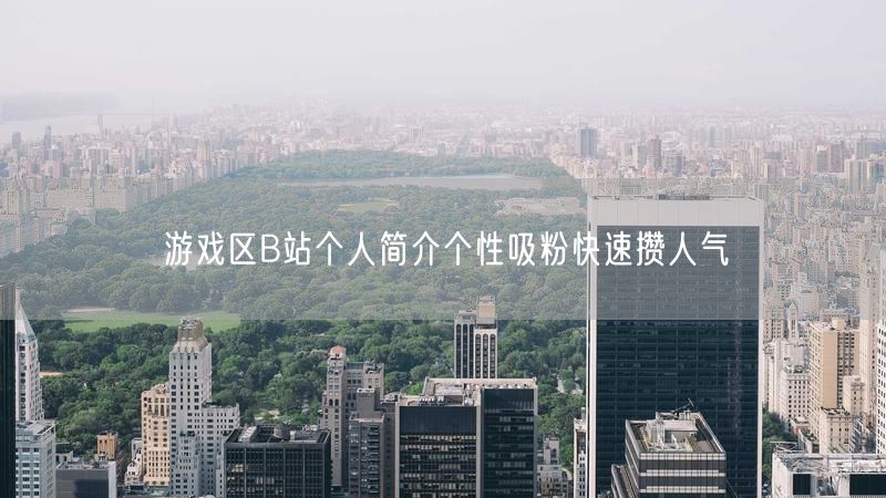 游戏区B站个人简介个性吸粉快速攒人气