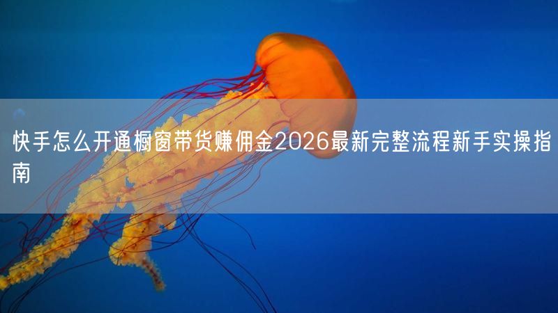 快手怎么开通橱窗带货赚佣金2026最新完整流程新手实操指南