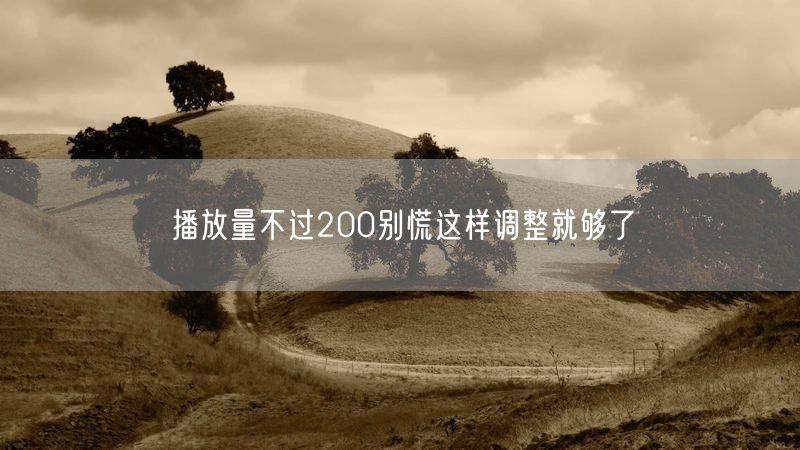 播放量不过200别慌这样调整就够了