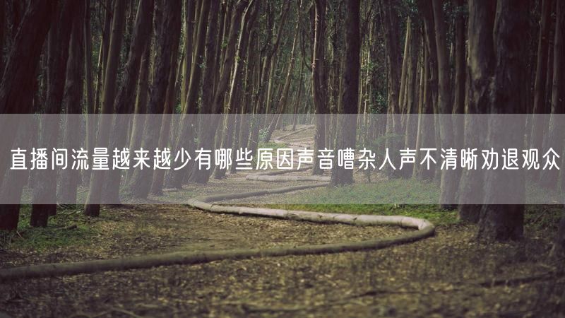 直播间流量越来越少有哪些原因声音嘈杂人声不清晰劝退观众