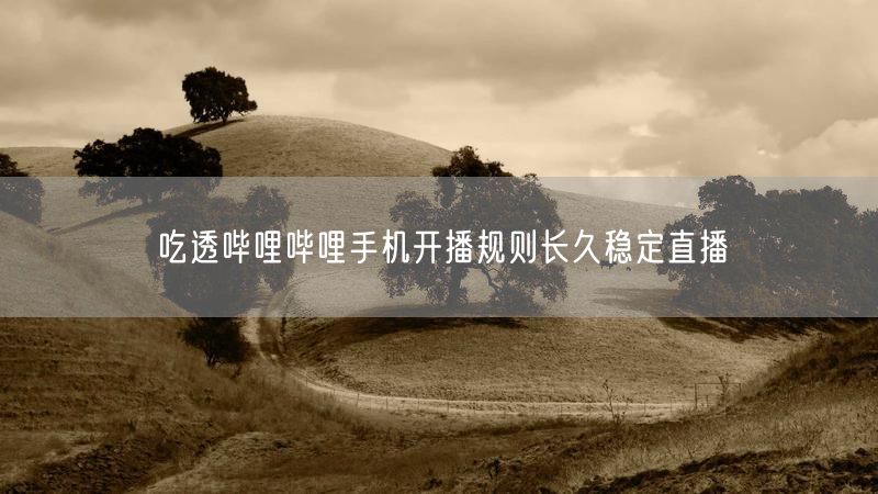 吃透哔哩哔哩手机开播规则长久稳定直播